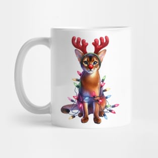 Christmas Red Nose Abyssinian Cat Mug